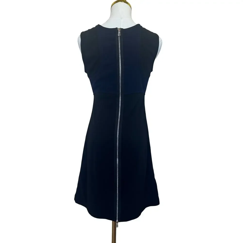 KaufmanFranco Navy Blue Black Mini Sheath Dress Size 4 Career Work Designer $400 - Picture 8 of 9